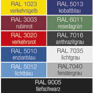 Schubladenschrank 600x575x1020mm 7 Schubl. (1x50/2x100/3x150/1x200) RAL7016/3020